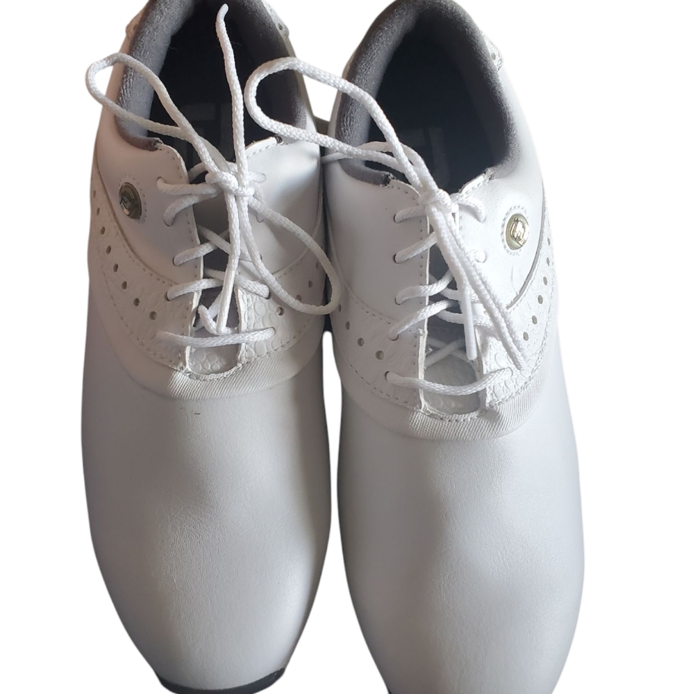 FJ White Lace-Up Golf Shoes NWOT